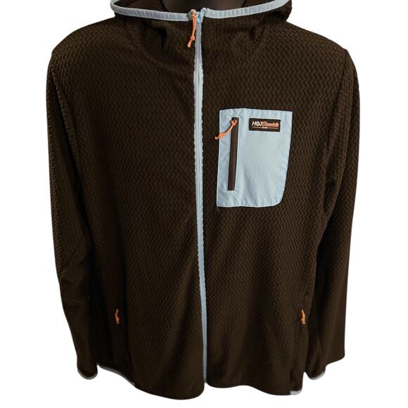 Hot Chocolate Run Jacket Men’s XXL Brown Fleece Hoodie Zip Up Ventures Endurance - Picture 7 of 11